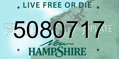 5080717 New Hampshire License Plate