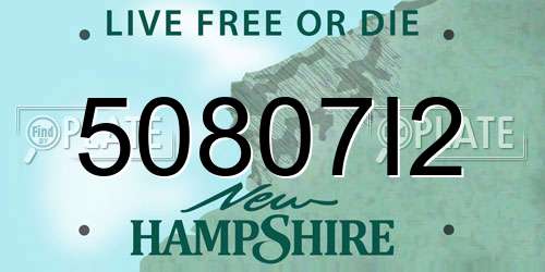 50807I2 New Hampshire License Plate
