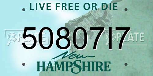 50807I7 New Hampshire License Plate