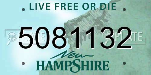 5081132 New Hampshire License Plate