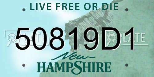 50819D1 New Hampshire License Plate