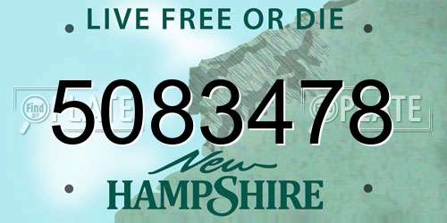 5083478 New Hampshire License Plate