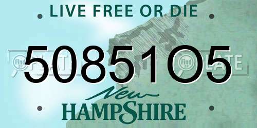 50851O5 New Hampshire License Plate