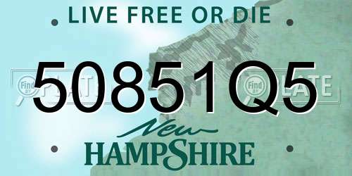 50851Q5 New Hampshire License Plate