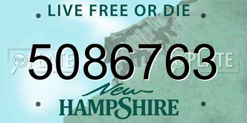 5086763 New Hampshire License Plate