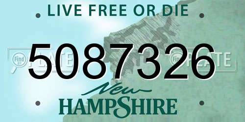 5087326 New Hampshire License Plate