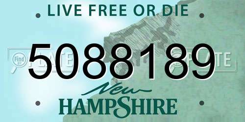 5088189 New Hampshire License Plate