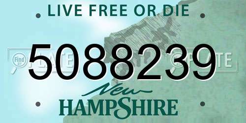 5088239 New Hampshire License Plate