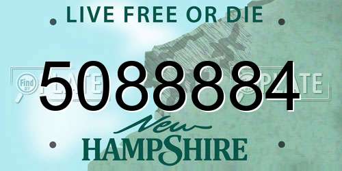 5088884 New Hampshire License Plate