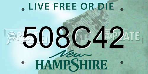508C42 New Hampshire License Plate