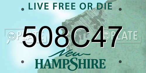 508C47 New Hampshire License Plate