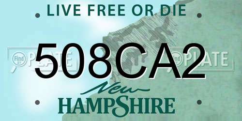 508CA2 New Hampshire License Plate