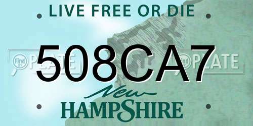 508CA7 New Hampshire License Plate