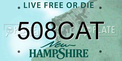 508CAT New Hampshire License Plate
