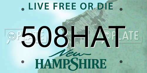 508HAT New Hampshire License Plate