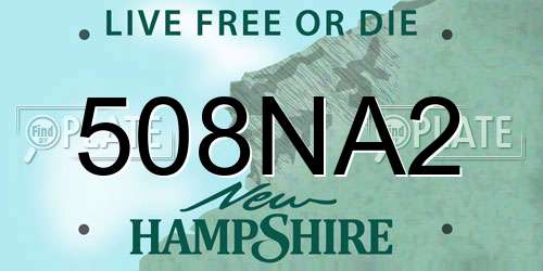 508NA2 New Hampshire License Plate
