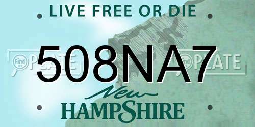 508NA7 New Hampshire License Plate