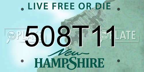 508T11 New Hampshire License Plate