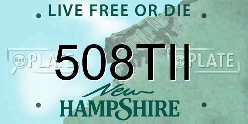 508TII New Hampshire License Plate