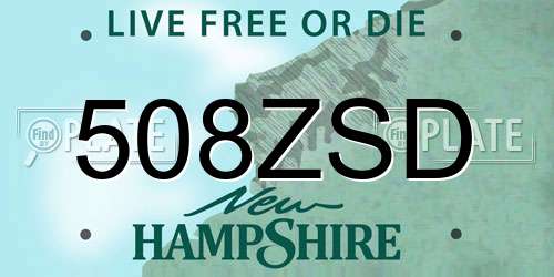 508ZSD New Hampshire License Plate