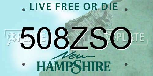508ZSO New Hampshire License Plate