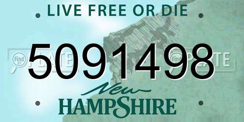 5091498 New Hampshire License Plate