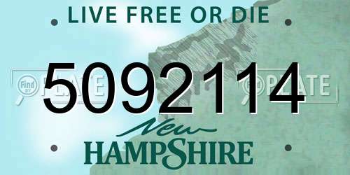 5092114 New Hampshire License Plate