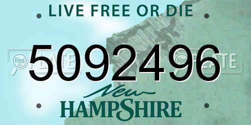 5092496 New Hampshire License Plate