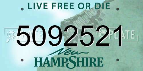 5092521 New Hampshire License Plate