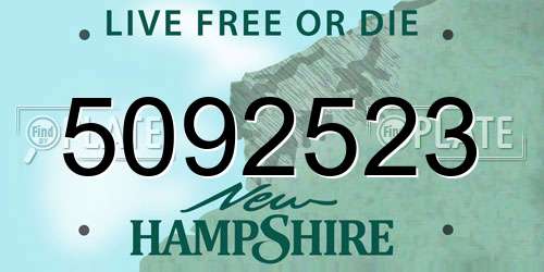 5092523 New Hampshire License Plate