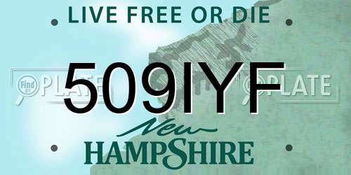 509IYF New Hampshire License Plate