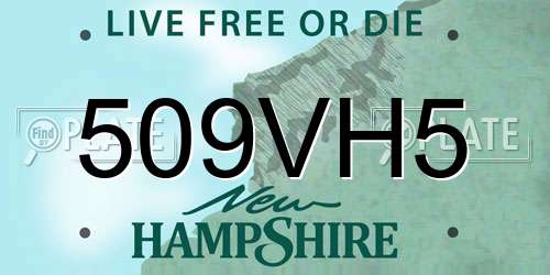 509VH5 New Hampshire License Plate