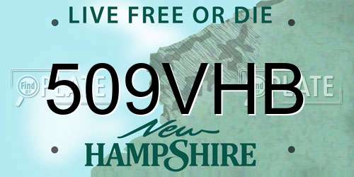 509VHB New Hampshire License Plate