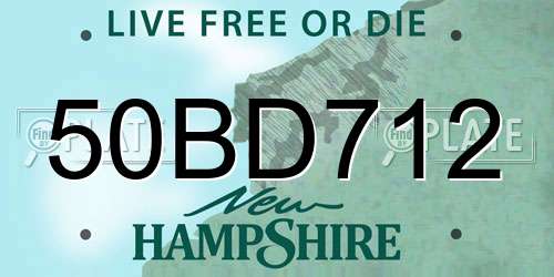50BD712 New Hampshire License Plate
