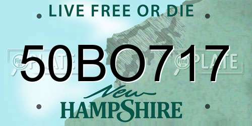50BO717 New Hampshire License Plate