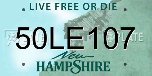 50LE107 New Hampshire License Plate