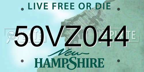 50VZ044 New Hampshire License Plate