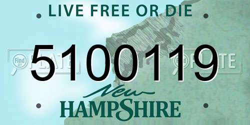 5100119 New Hampshire License Plate