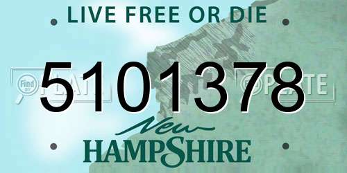 5101378 New Hampshire License Plate