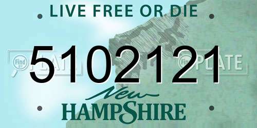 5102121 New Hampshire License Plate