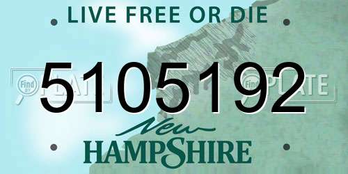 5105192 New Hampshire License Plate