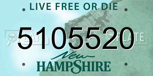 5105520 New Hampshire License Plate