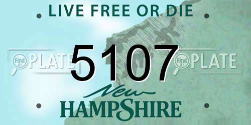 5107 New Hampshire License Plate