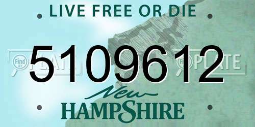 5109612 New Hampshire License Plate