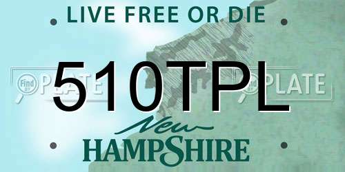 510TPL New Hampshire License Plate