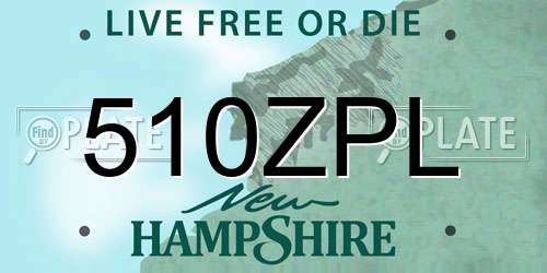 510ZPL New Hampshire License Plate