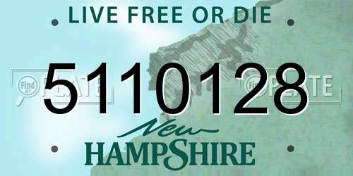 5110128 New Hampshire License Plate
