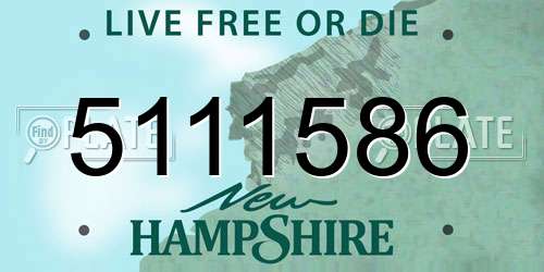 5111586 New Hampshire License Plate