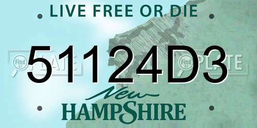 51124D3 New Hampshire License Plate