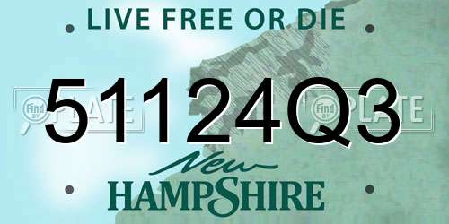 51124Q3 New Hampshire License Plate